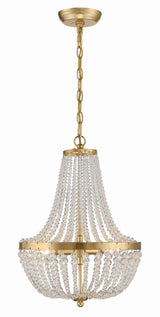 Crystorama Rylee 3 Light Antique Gold Mini Chandelier