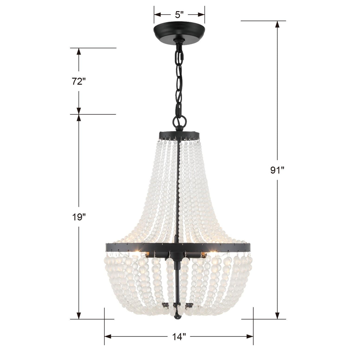 Crystorama Rylee 3 Light Matte Black Mini Chandelier