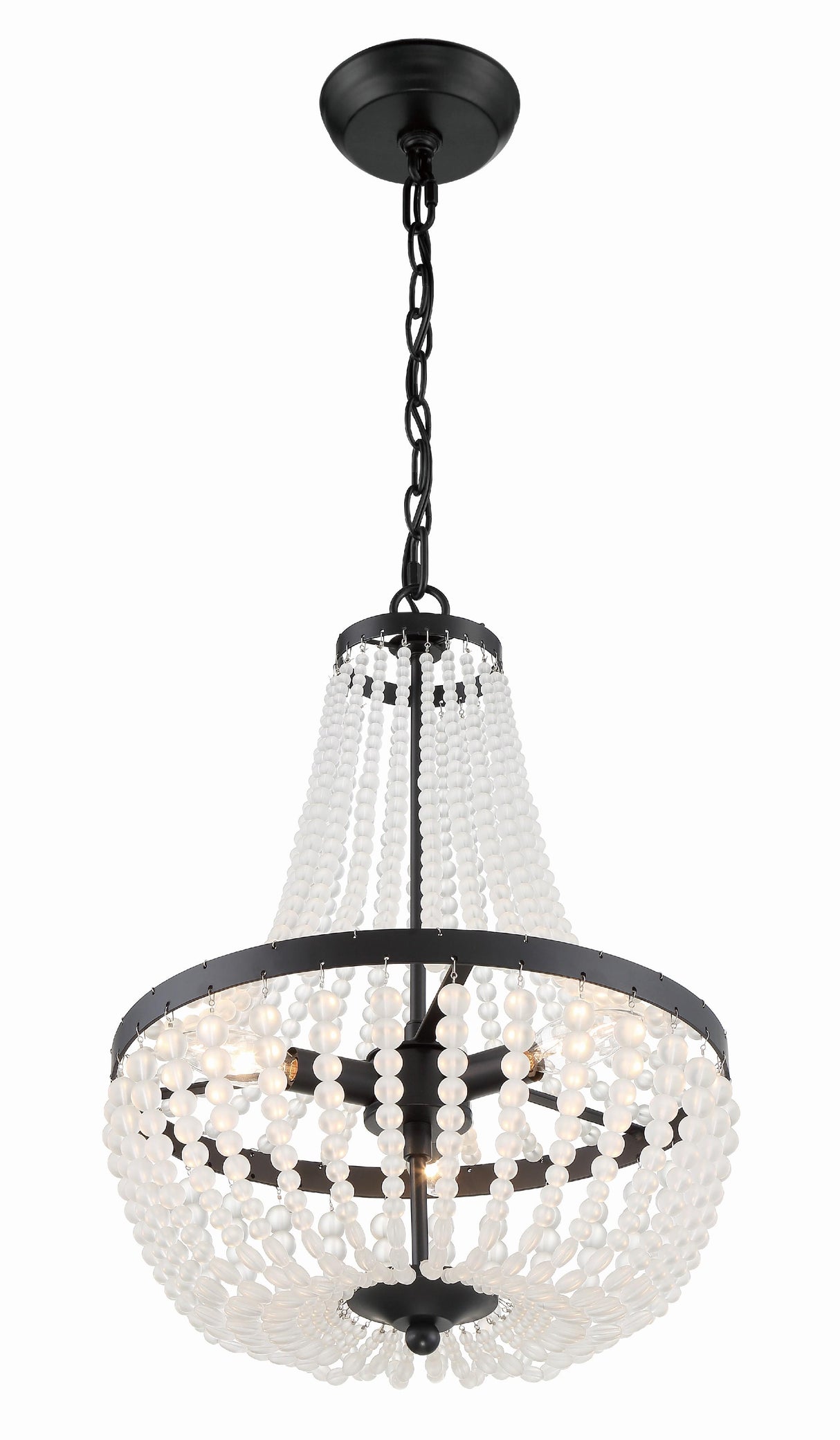 Crystorama Rylee 3 Light Matte Black Mini Chandelier