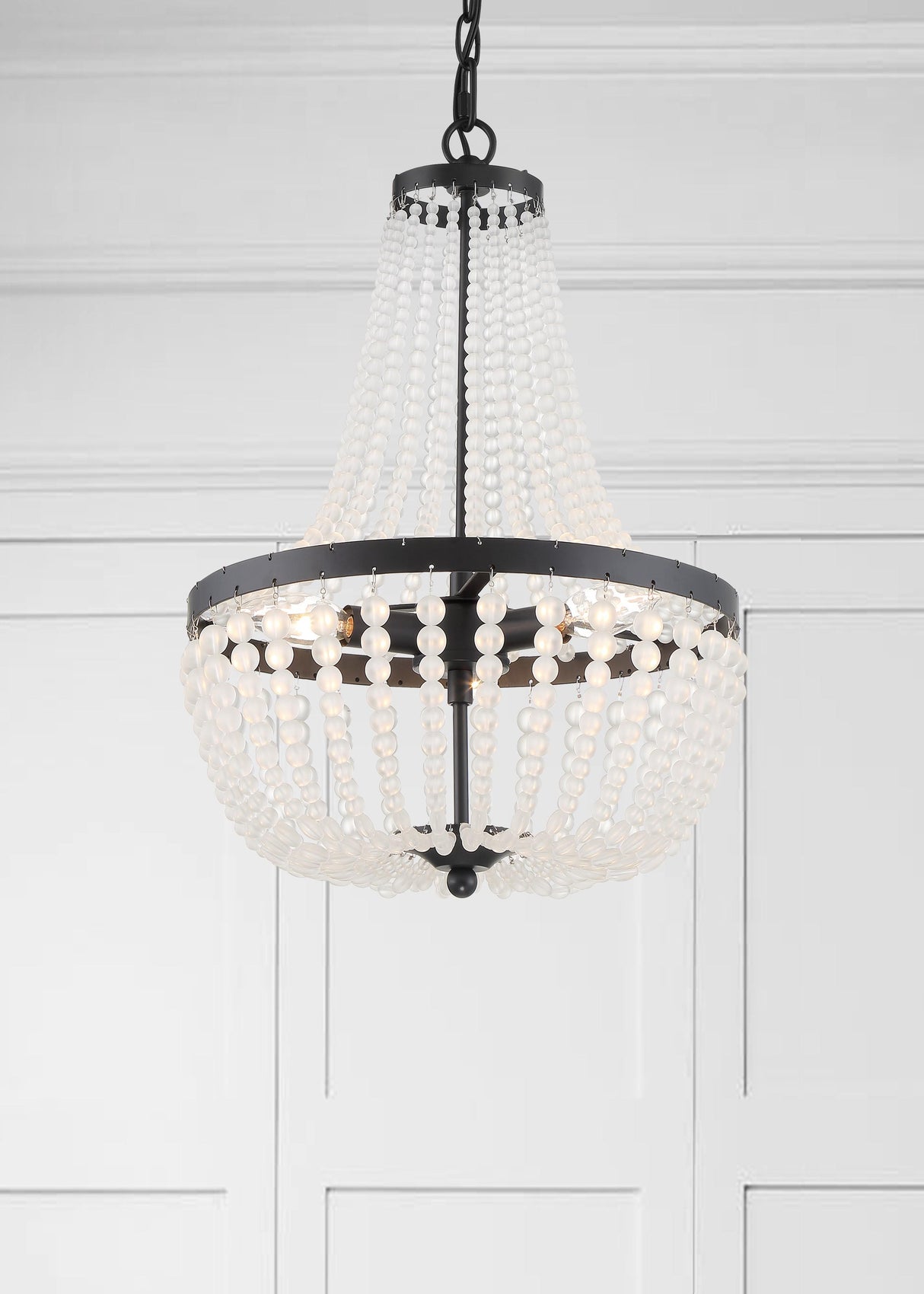 Crystorama Rylee 3 Light Matte Black Mini Chandelier