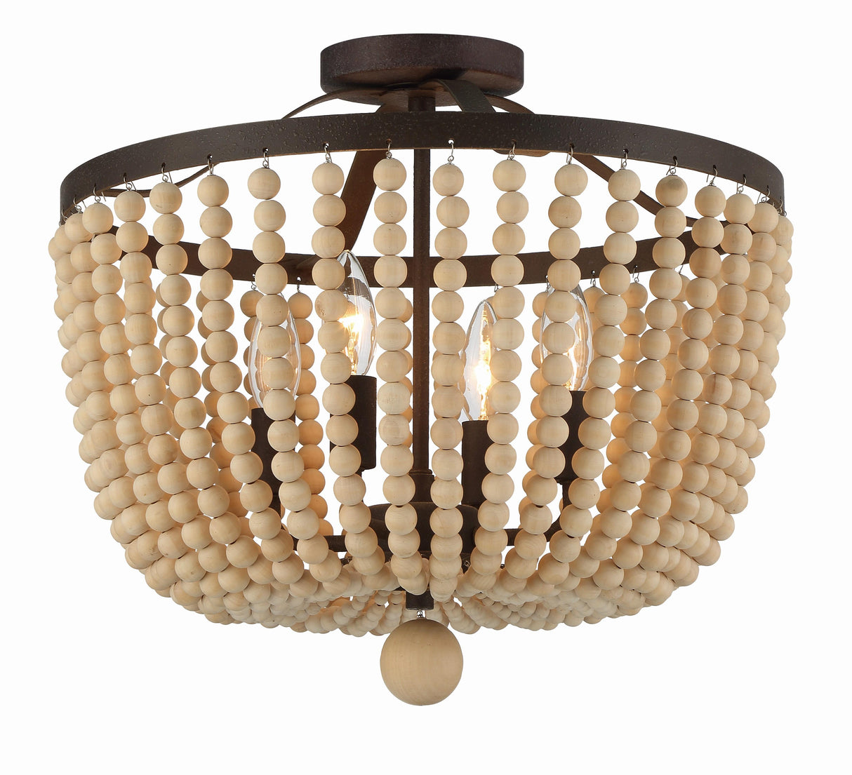 Crystorama Rylee 4 Light Forged Bronze Semi Flush Mount