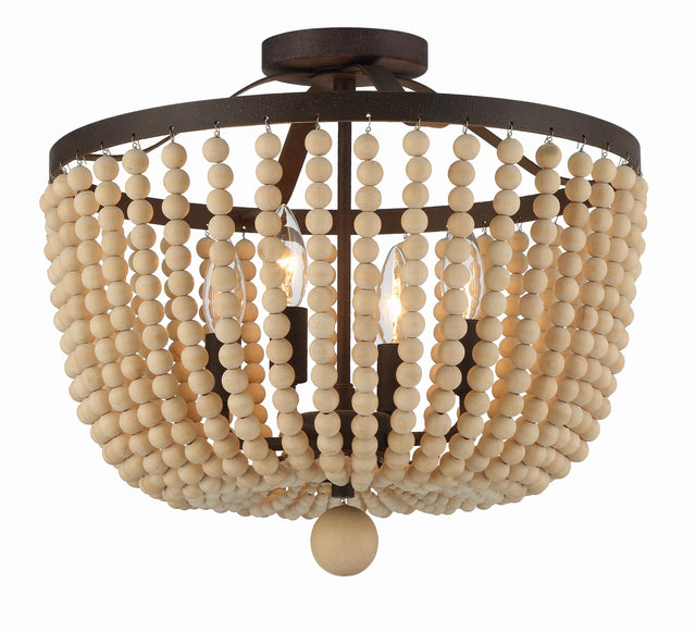 Crystorama Rylee 4 Light Forged Bronze Semi Flush Mount