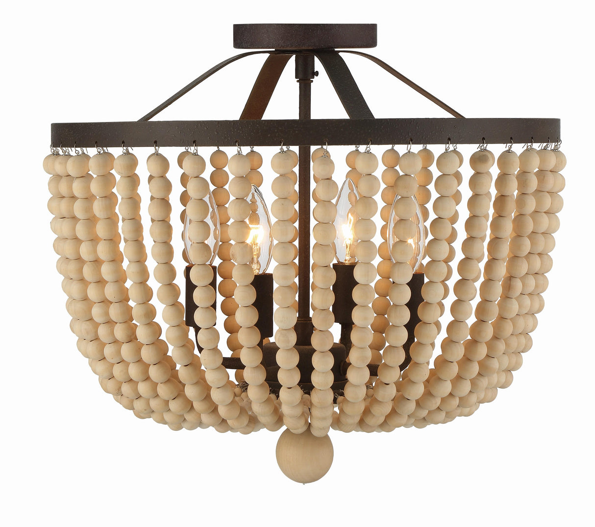 Crystorama Rylee 4 Light Forged Bronze Semi Flush Mount