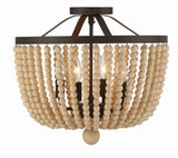 Crystorama Rylee 4 Light Forged Bronze Semi Flush Mount