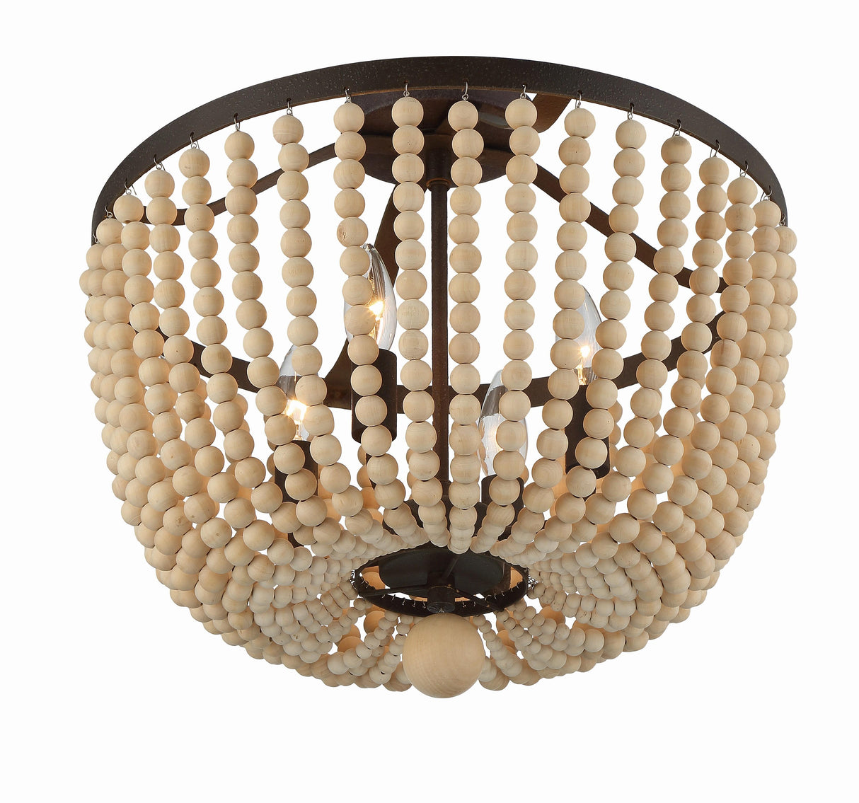 Crystorama Rylee 4 Light Forged Bronze Semi Flush Mount