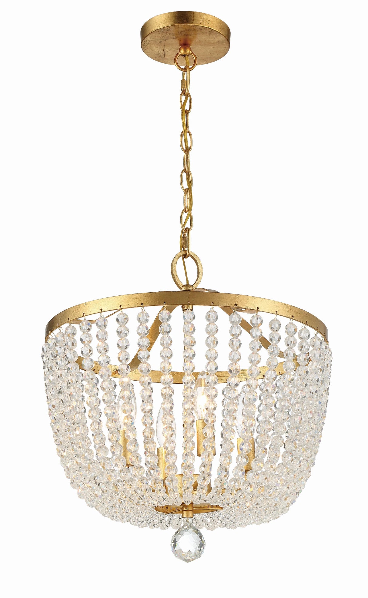 Crystorama Rylee 4 Light Antique Gold Chandelier