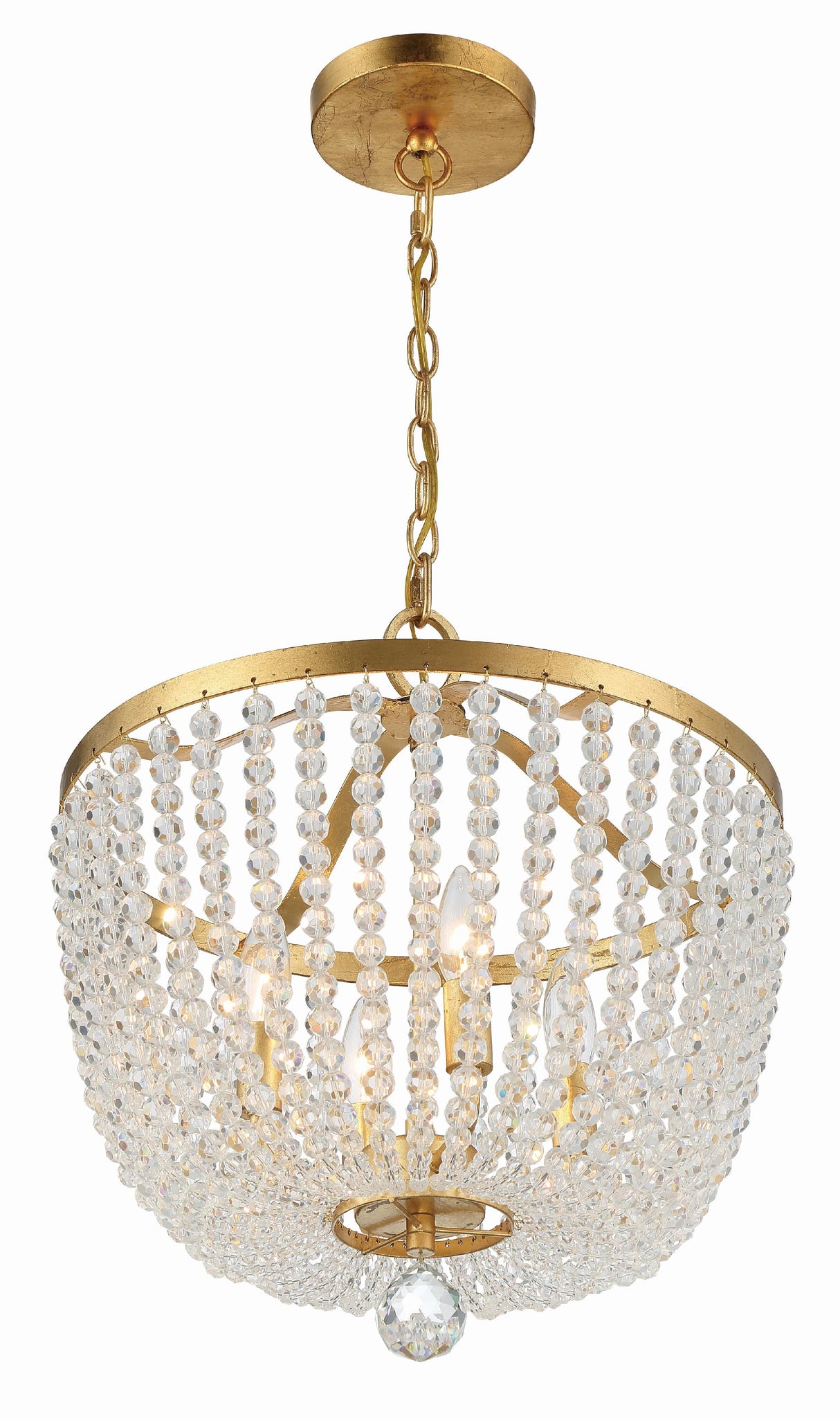 Crystorama Rylee 4 Light Antique Gold Chandelier