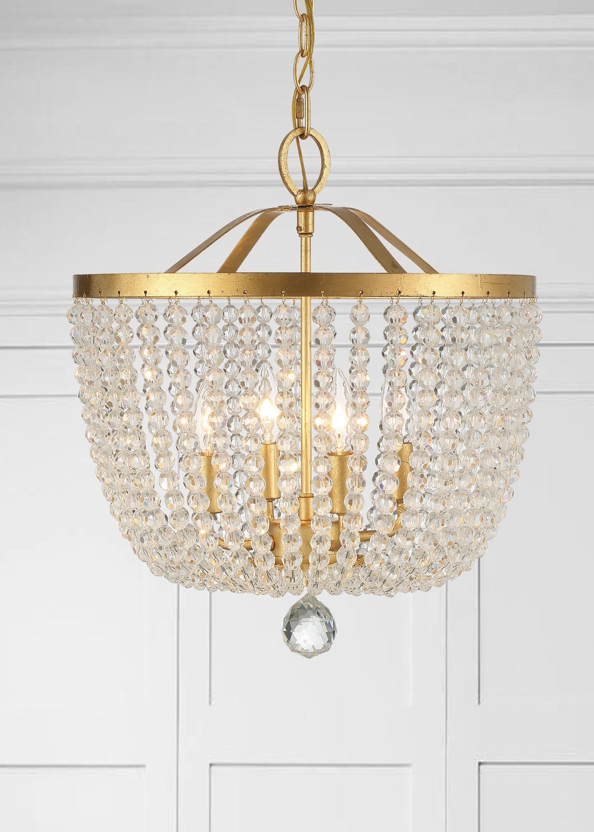 Crystorama Rylee 4 Light Antique Gold Chandelier