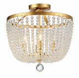 Crystorama Rylee 4 Light Antique Gold Semi Flush Mount