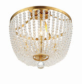 Crystorama Rylee 4 Light Antique Gold Semi Flush Mount