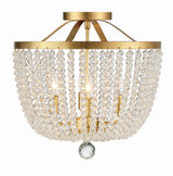 Crystorama Rylee 4 Light Antique Gold Semi Flush Mount