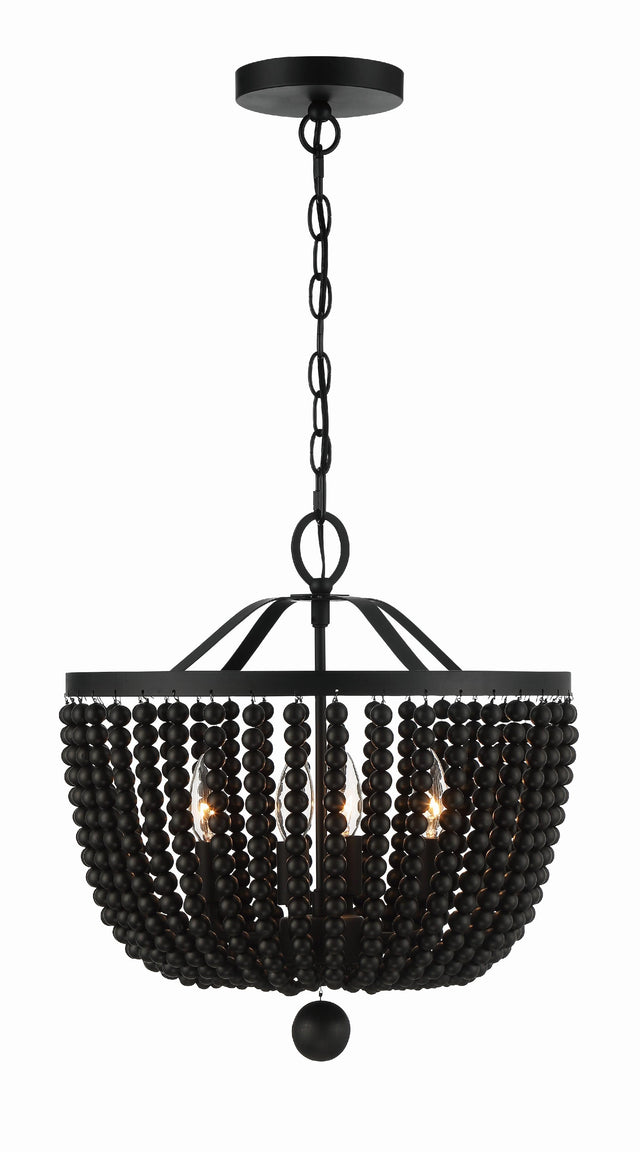 Crystorama Rylee 4 Light Matte Black Chandelier