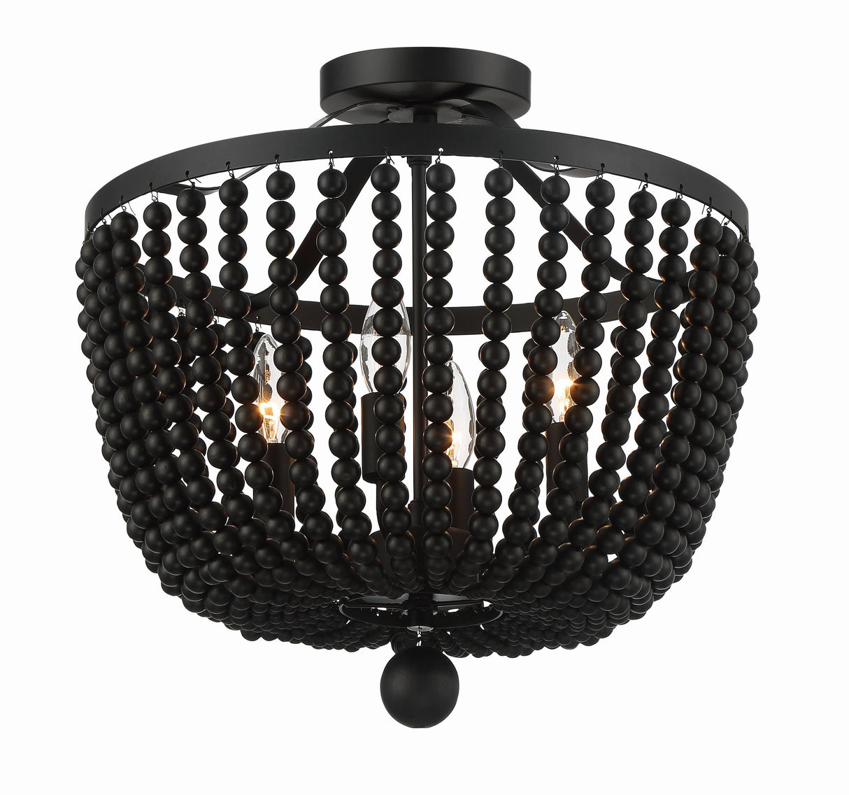 Crystorama Rylee 4 Light Matte Black Semi Flush Mount