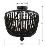 Crystorama Rylee 4 Light Matte Black Semi Flush Mount