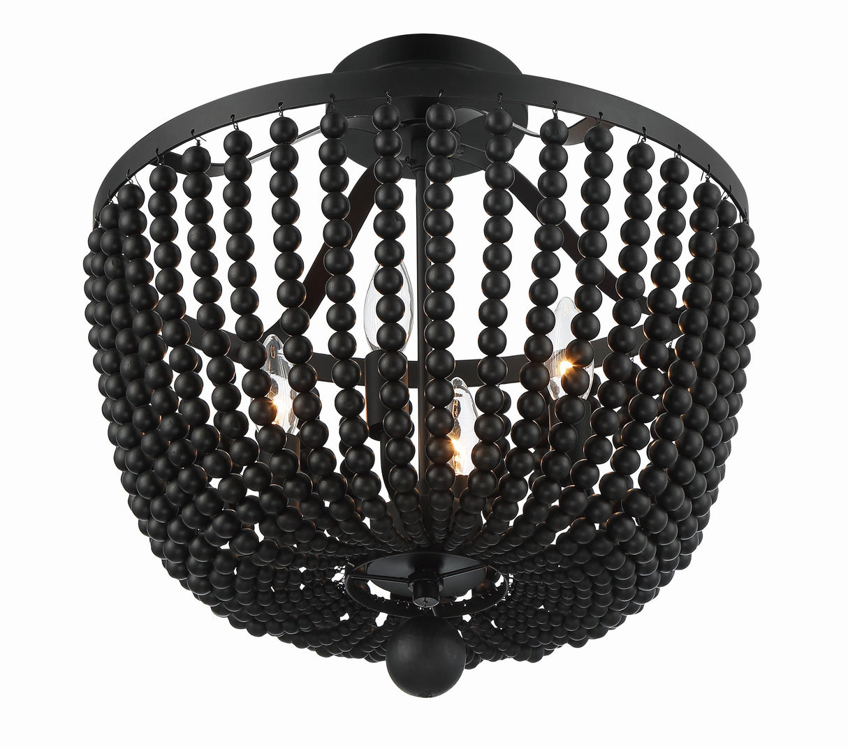 Crystorama Rylee 4 Light Matte Black Semi Flush Mount