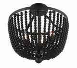 Crystorama Rylee 4 Light Matte Black Semi Flush Mount