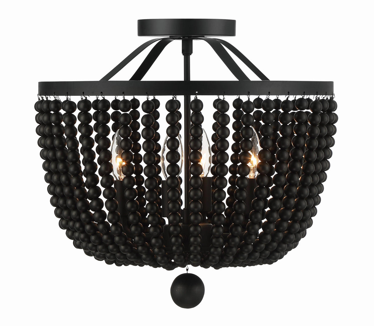 Crystorama Rylee 4 Light Matte Black Semi Flush Mount