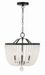 Crystorama Rylee 4 Light Matte Black Frosted Beads Chandelier