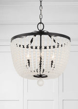 Crystorama Rylee 4 Light Matte Black Frosted Beads Chandelier