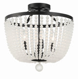 Crystorama Rylee 4 Light Matte Black Frosted Beads Semi Flush Mount