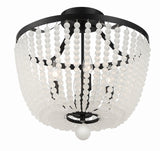 Crystorama Rylee 4 Light Matte Black Frosted Beads Semi Flush Mount