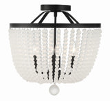Crystorama Rylee 4 Light Matte Black Frosted Beads Semi Flush Mount