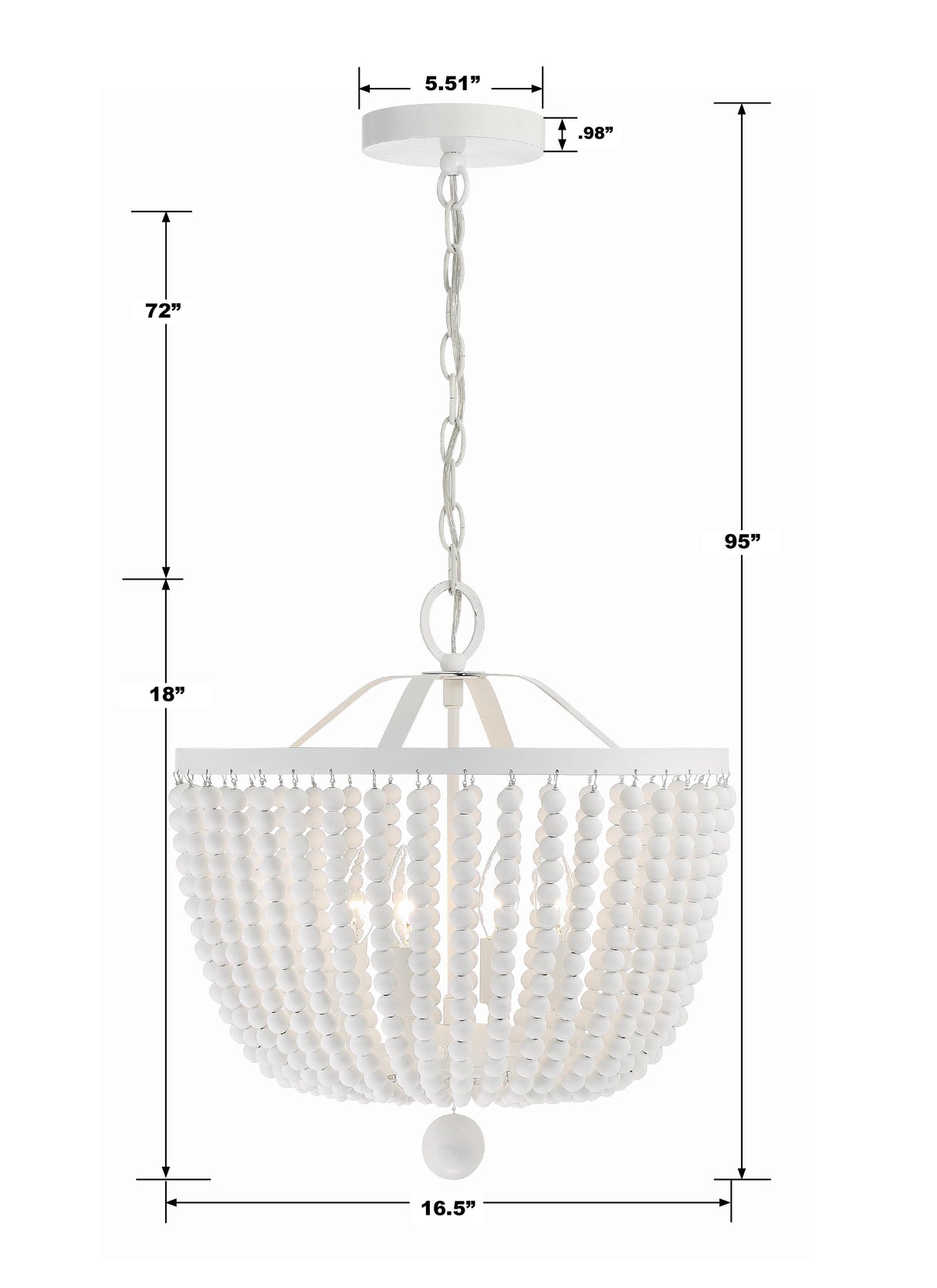 Crystorama Rylee 4 Light Matte White Chandelier