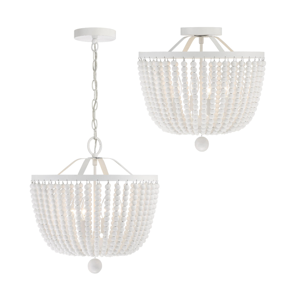 Crystorama Rylee 4 Light Matte White Chandelier
