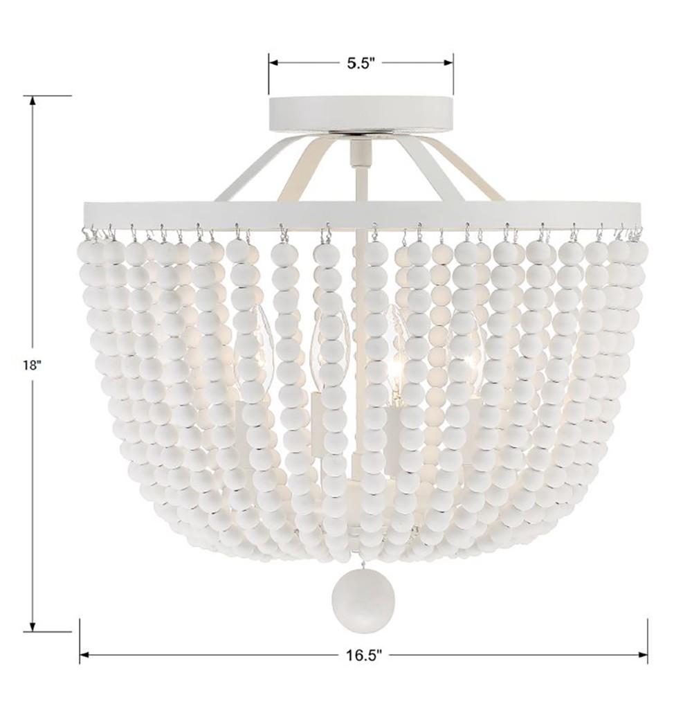 Crystorama Rylee 4 Light Matte White Semi Flush Mount