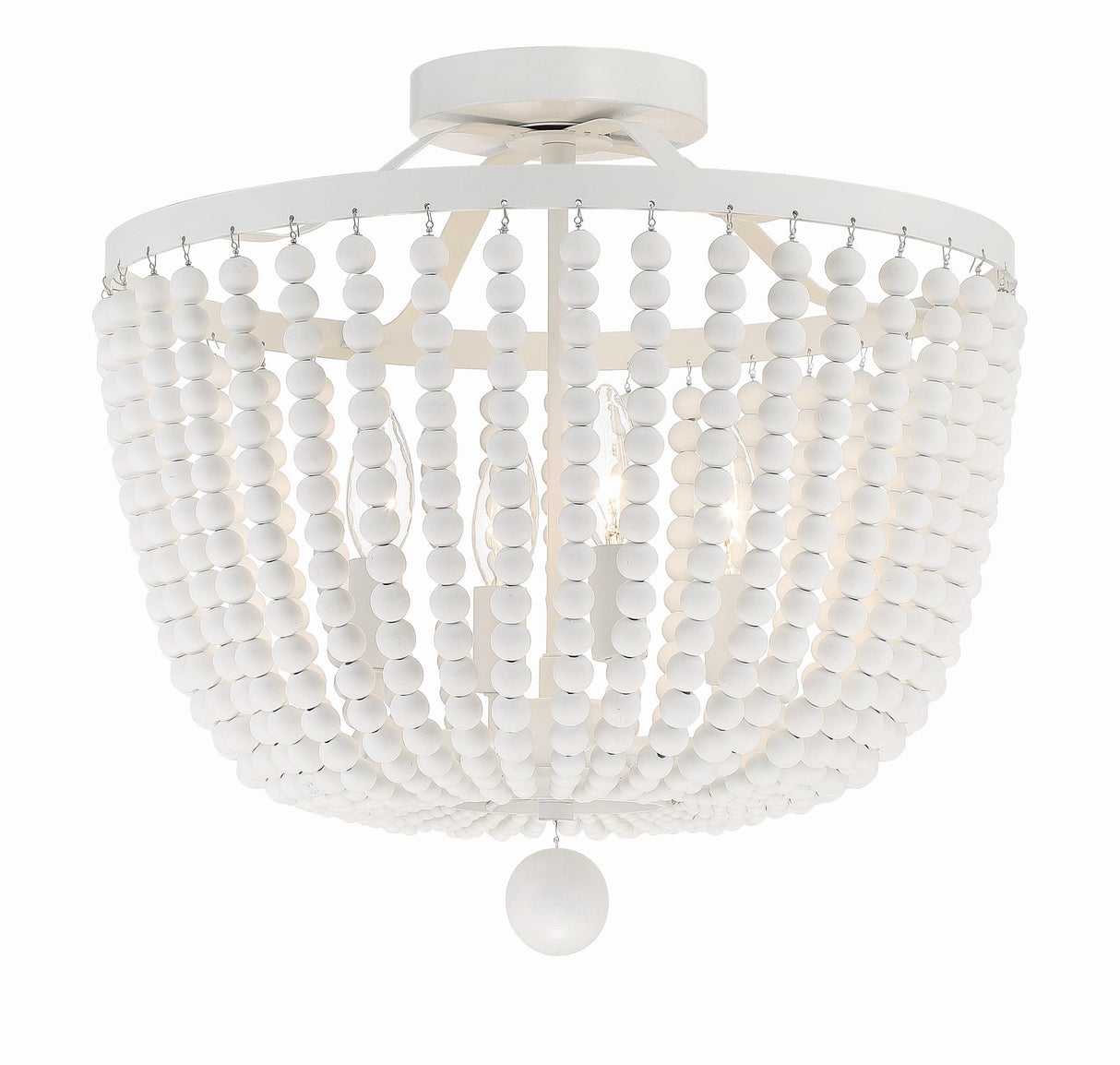 Crystorama Rylee 4 Light Matte White Semi Flush Mount