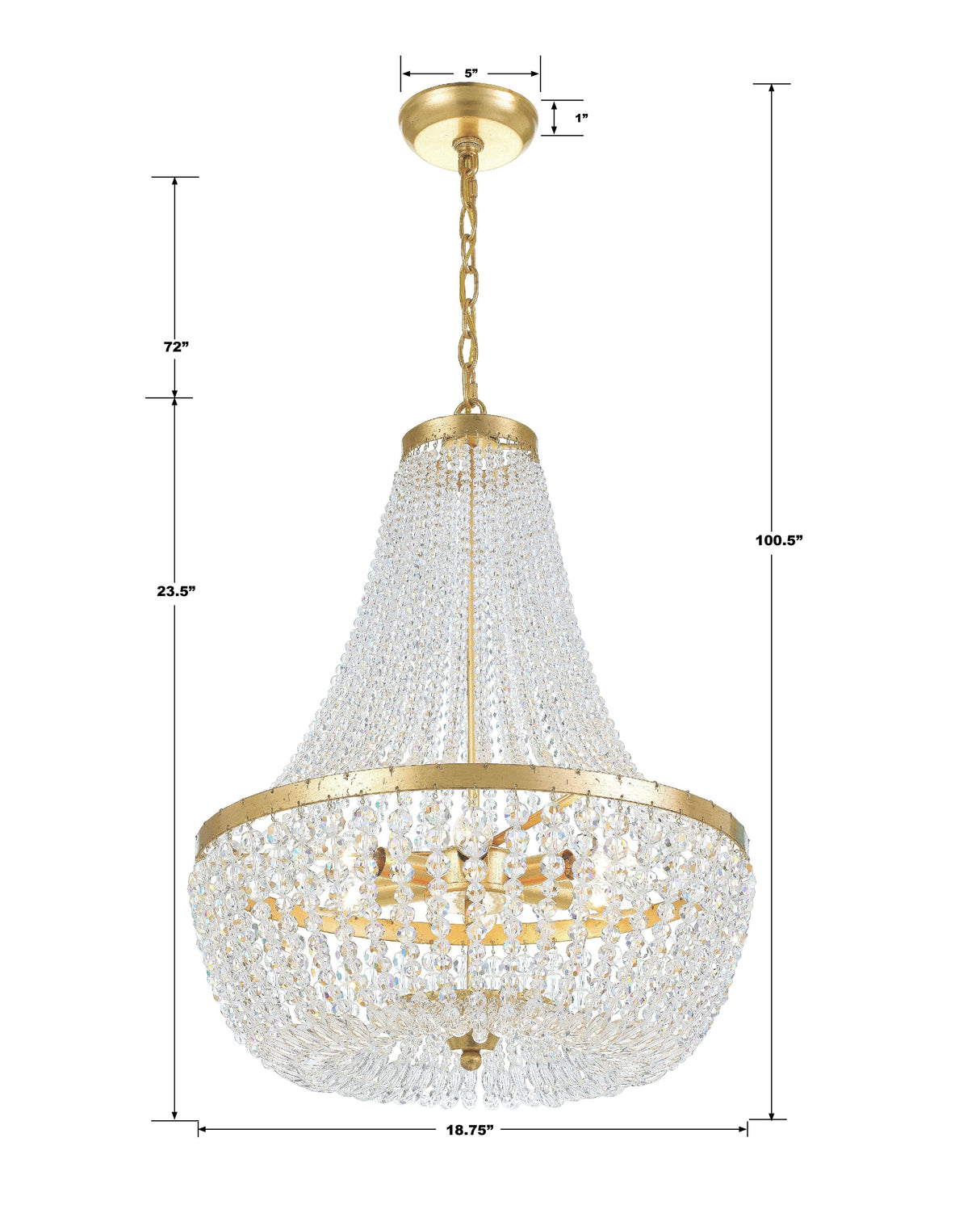 Crystorama Rylee 6 Light Antique Gold Chandelier