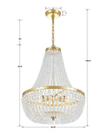 Crystorama Rylee 6 Light Antique Gold Chandelier