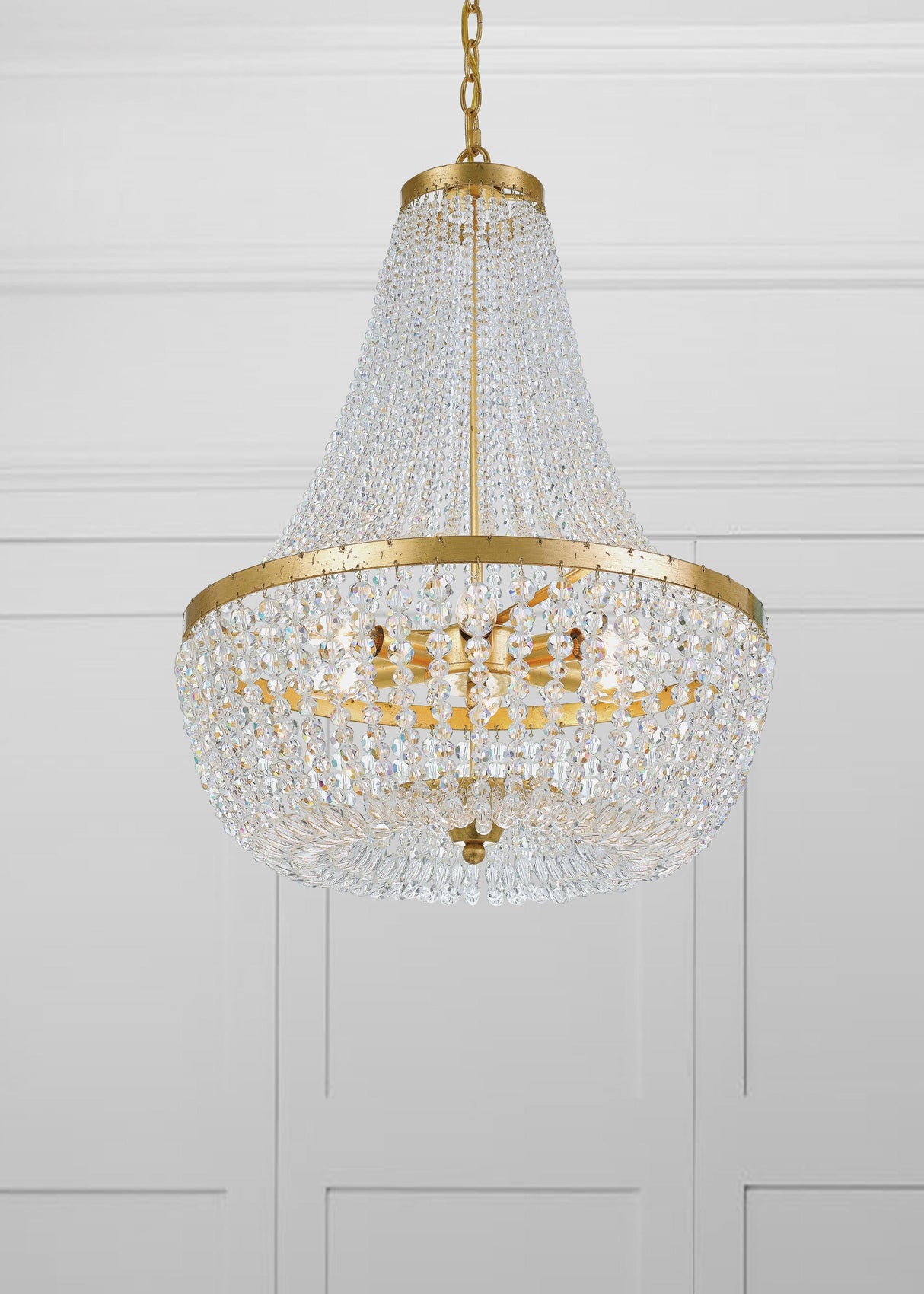 Crystorama Rylee 6 Light Antique Gold Chandelier