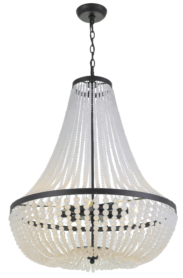 Crystorama Rylee 8 Light Matte Black Chandelier