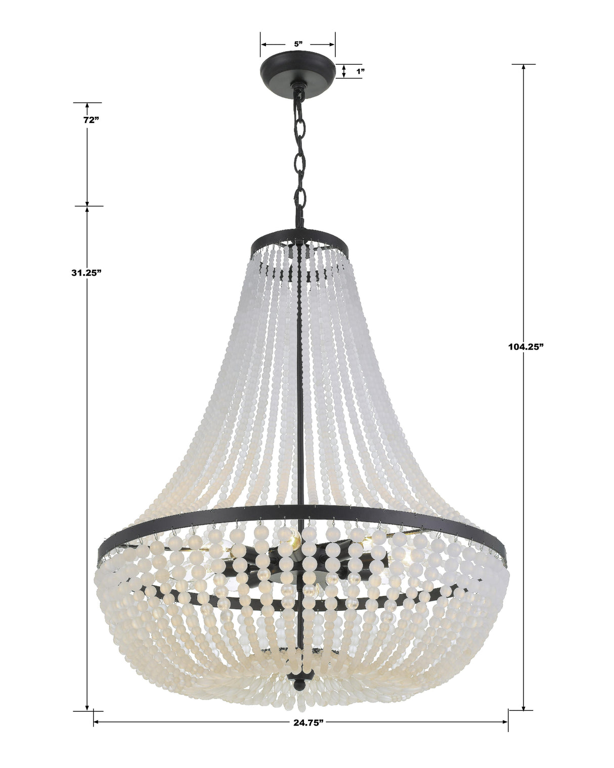 Crystorama Rylee 8 Light Matte Black Chandelier