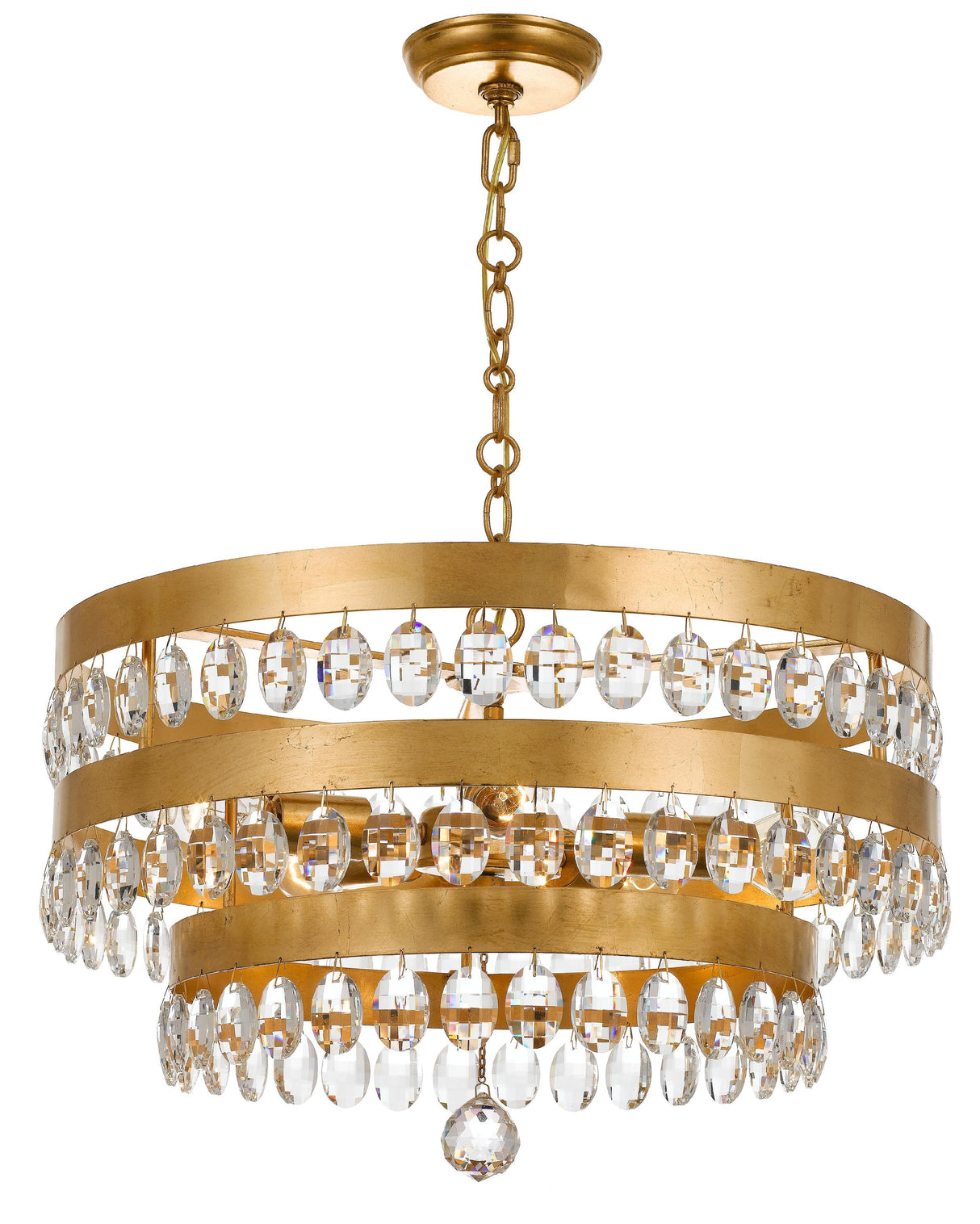Crystorama Perla 5 Light Antique Gold Chandelier