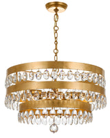 Crystorama Perla 5 Light Antique Gold Chandelier