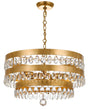 Crystorama Perla 5 Light Antique Gold Chandelier