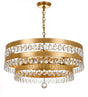 Crystorama Perla 6 Light Antique Gold Chandelier