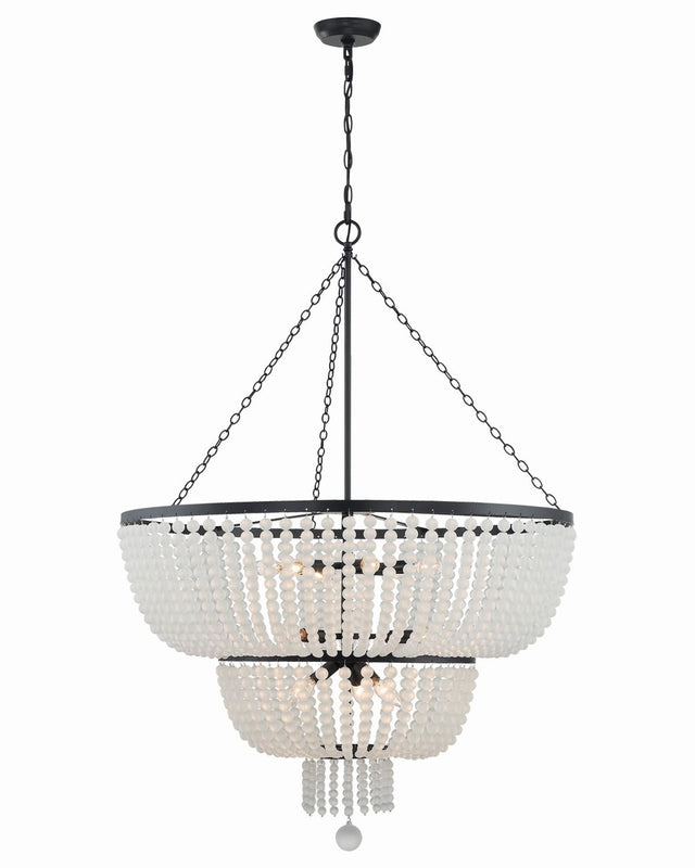 Crystorama Rylee 12 Light Matte Black Chandelier
