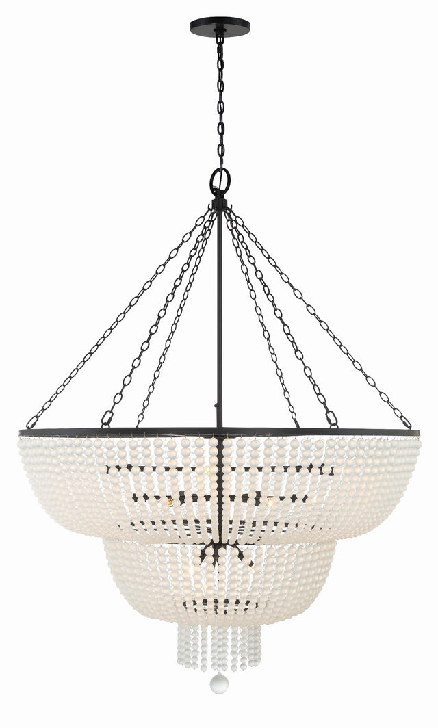 Crystorama Rylee 15 Light Matte Black Chandelier