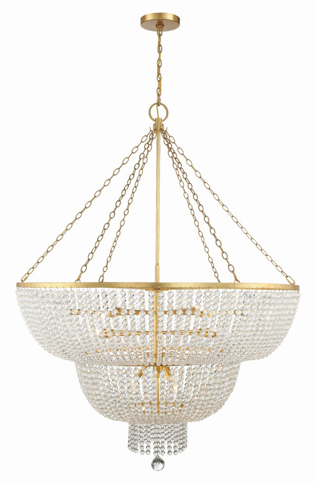 Crystorama Rylee 15 Light Antique Gold Chandelier