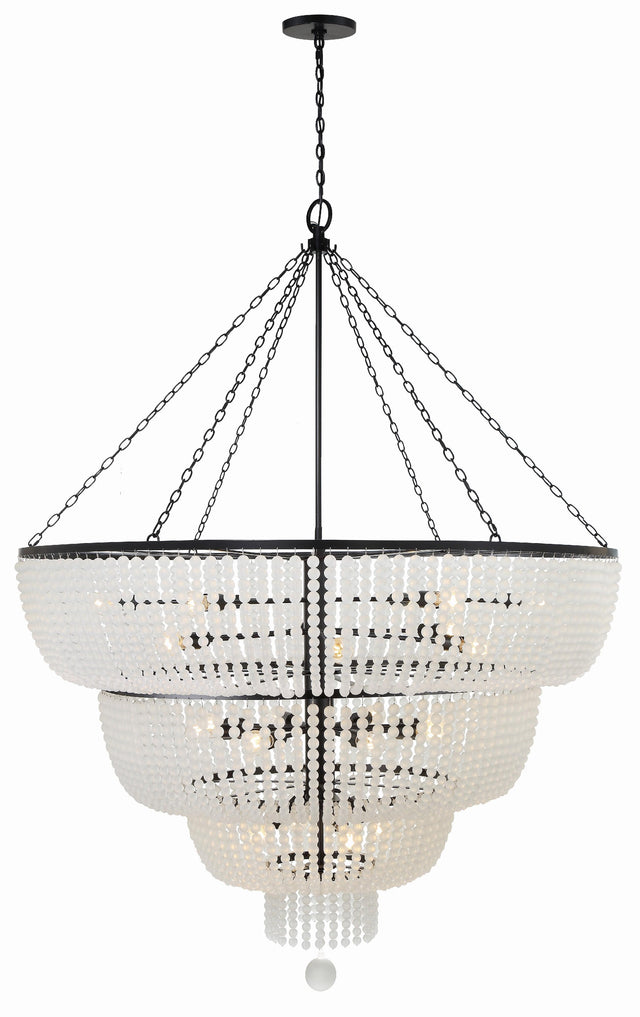 Crystorama Rylee 24 Light Matte Black Chandelier