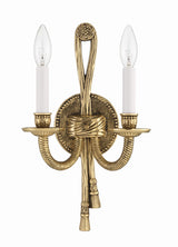 Crystorama Crystorama 2 Light Olde Brass Cast Sconce