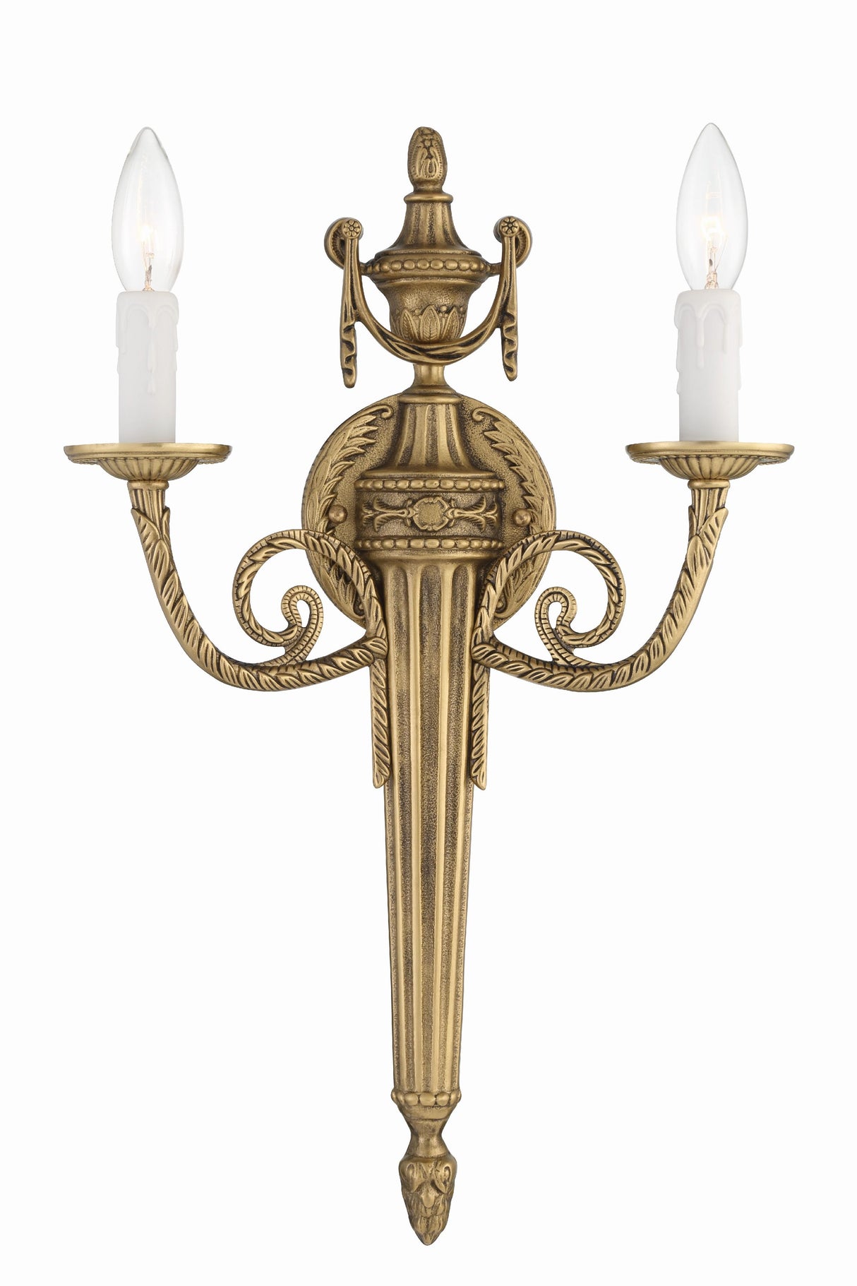 Crystorama Crystorama 2 Light Matte Brass Cast Sconce