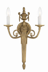 Crystorama Crystorama 2 Light Matte Brass Cast Sconce