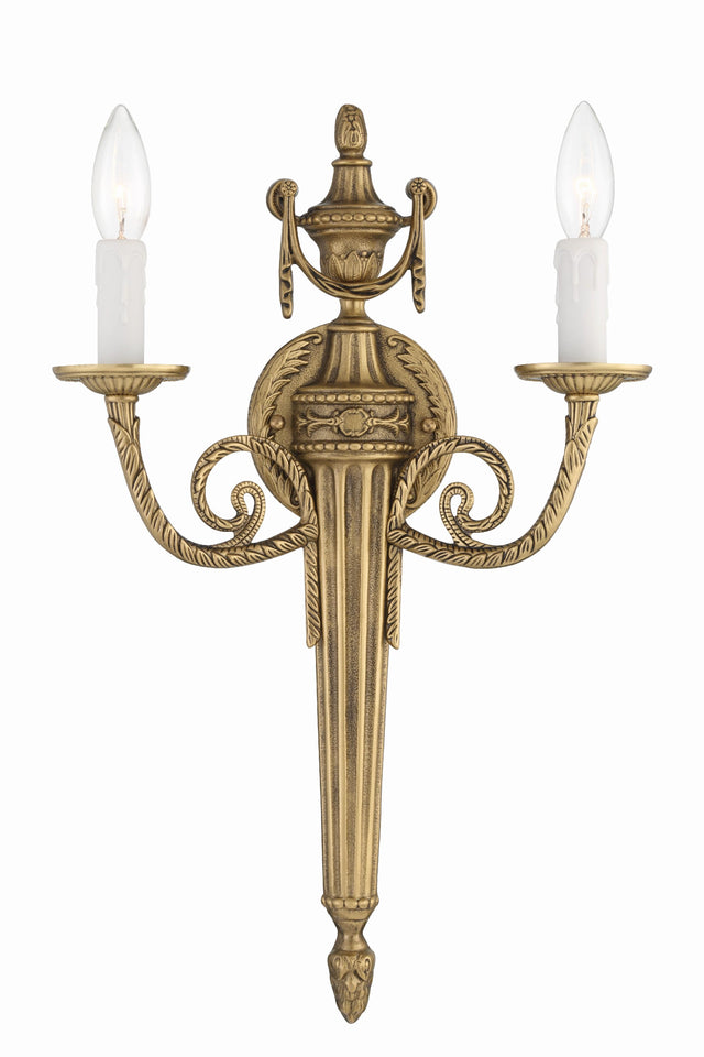 Crystorama Crystorama 2 Light Matte Brass Cast Sconce