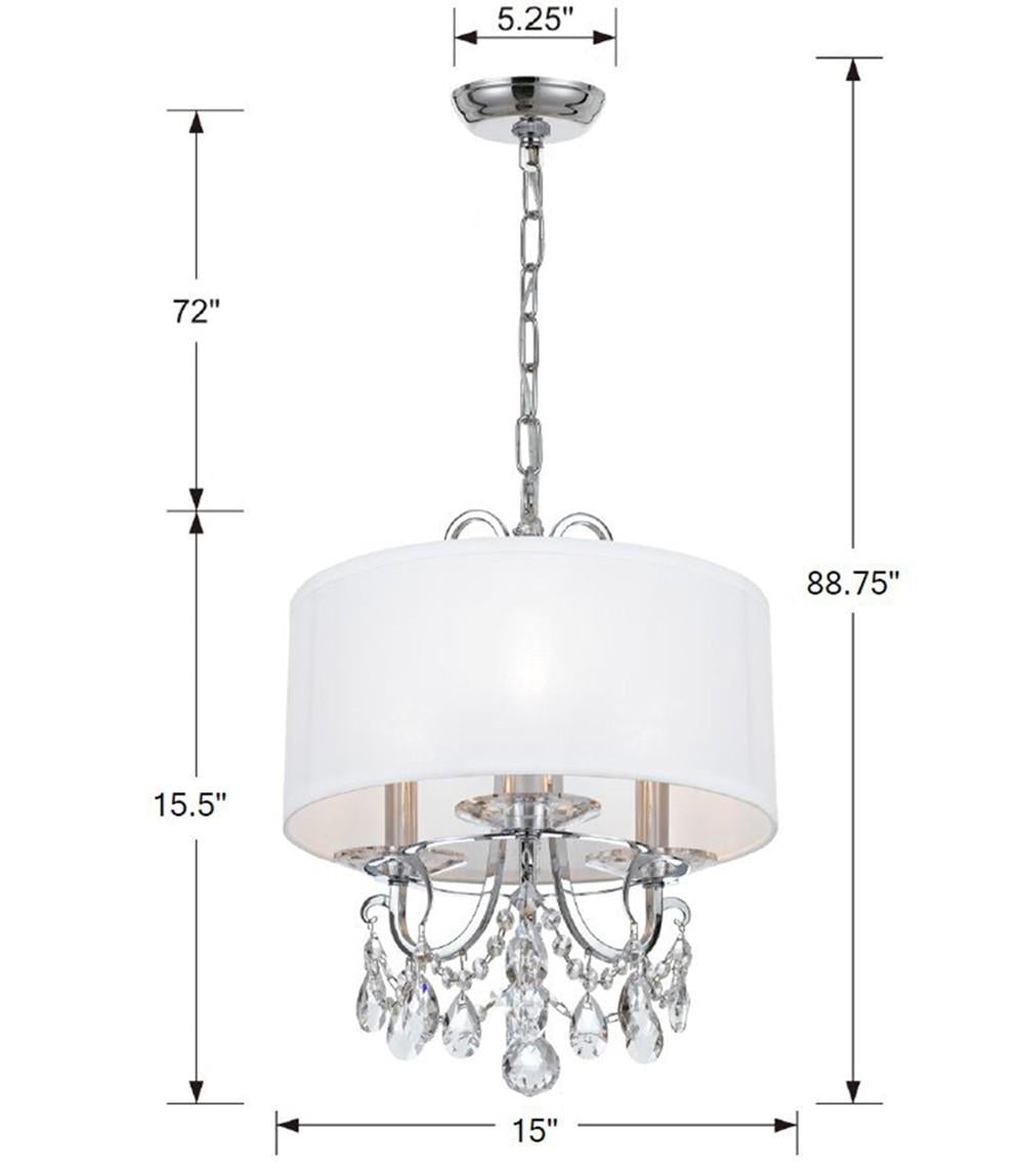Crystorama Othello 3 Light Clear Crystal Polished Chrome Mini Chandelier