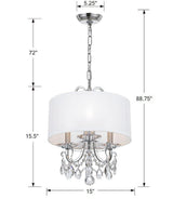 Crystorama Othello 3 Light Clear Crystal Polished Chrome Mini Chandelier