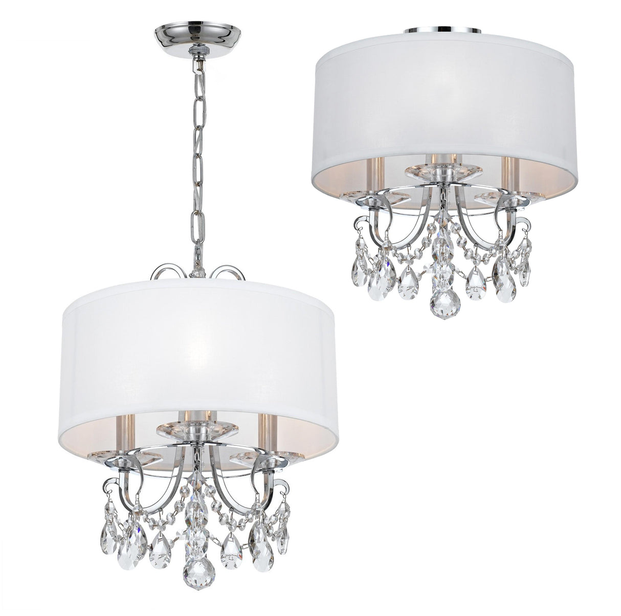 Crystorama Othello 3 Light Swarovski Strass Crystal Polished Chrome Mini Chandelier